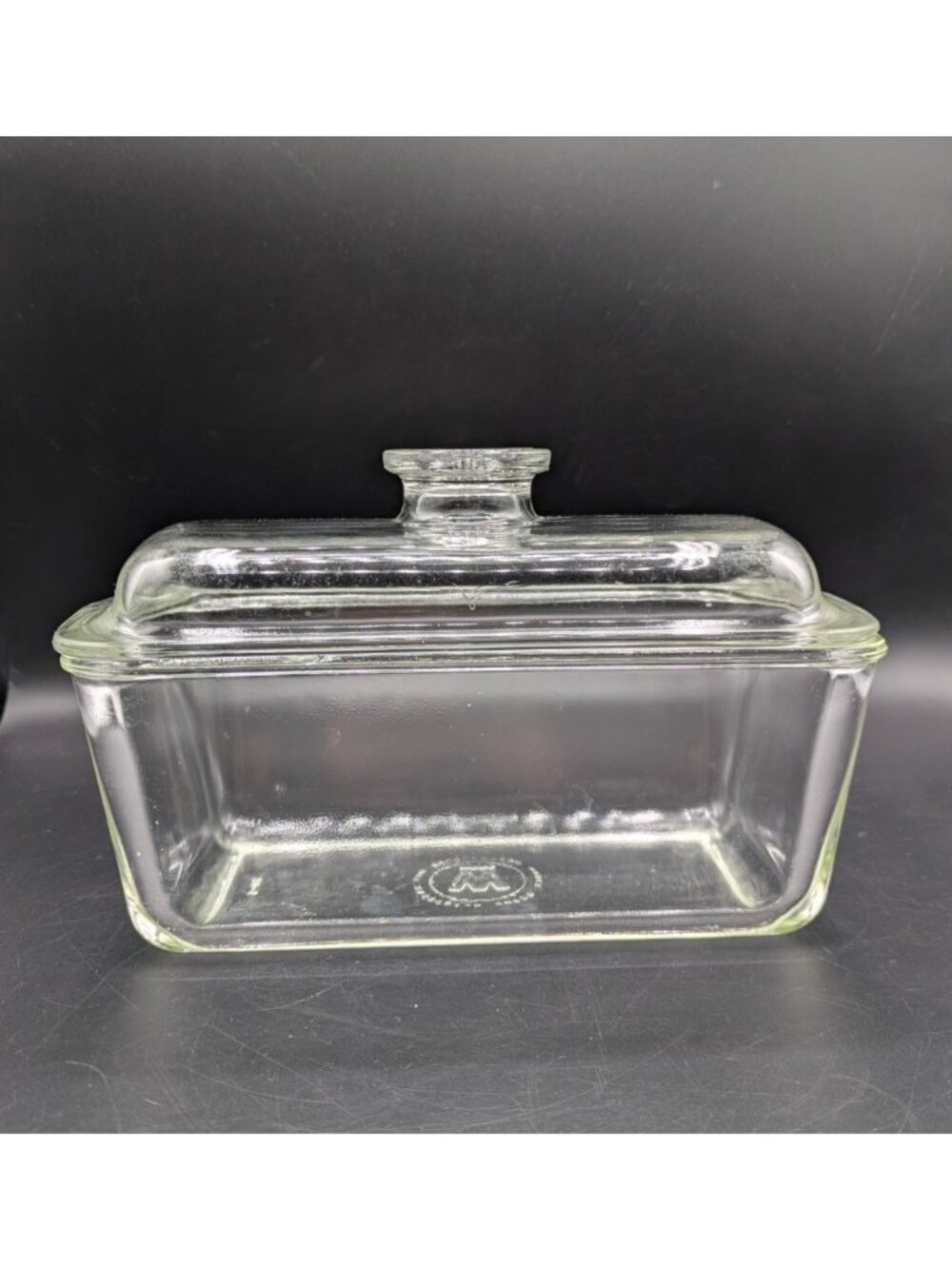 Vintage Pyrex Westinghouse Clear Glass Refrigerator Baking Dish Loaf Pan w/ Lid